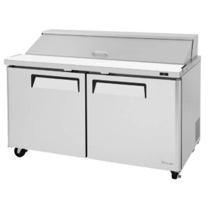 Turbo Air MST-60-N 60″ Two Section Sandwich / Salad Prep Table w/ 2 Doors, 16 Pans