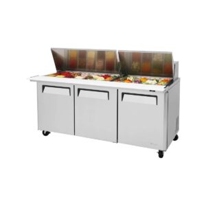 Turbo Air MST-72-30-N 72″ Mega Top Sandwich/Salad Prep Table w/ 3 Doors, 30 Pans