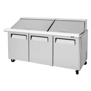 Turbo Air MST-72-30-N 72″ Mega Top Sandwich/Salad Prep Table w/ 3 Doors, 30 Pans