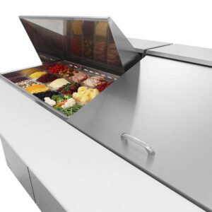 Turbo Air MST-72-30-N 72″ Mega Top Sandwich/Salad Prep Table w/ 3 Doors, 30 Pans