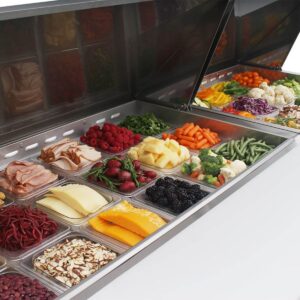 Turbo Air MST-72-30-N 72″ Mega Top Sandwich/Salad Prep Table w/ 3 Doors, 30 Pans