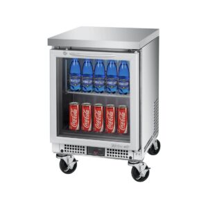 Turbo Air MUR-20SG-N6 20″ 1-Section Undercounter Refrigerator w/ 1 Glass Door, 2.3 cu. ft.