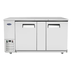 Atosa SBB69GRAUS1 69″ Shallow Depth Double Solid Door Back Bar Cooler (Stainless Steel Interior & Exterior)