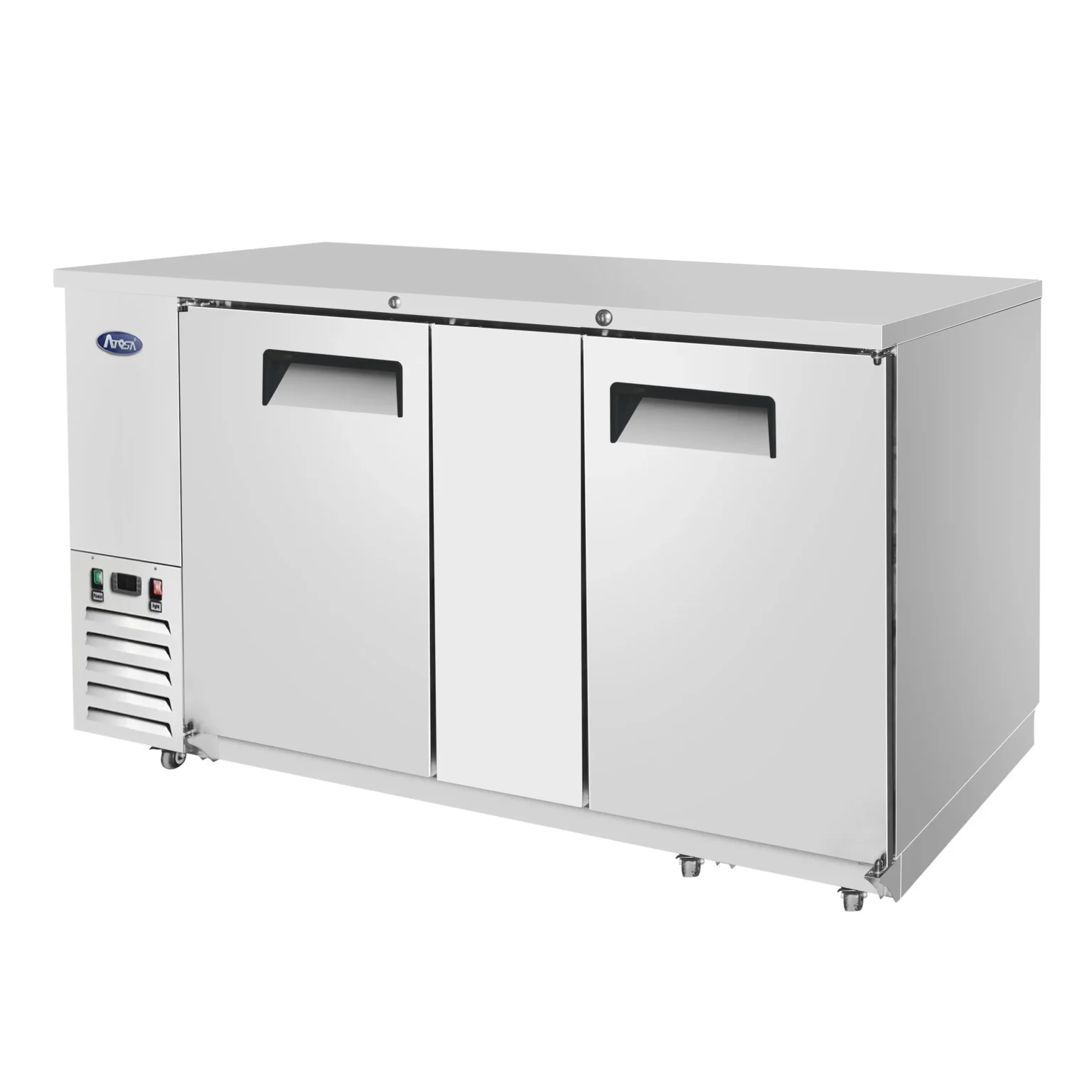 Atosa SBB69GRAUS1 69" Shallow Depth Double Solid Door Back Bar Cooler (Stainless Steel Interior & Exterior) - Image 4