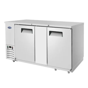Atosa SBB69GRAUS1 69″ Shallow Depth Double Solid Door Back Bar Cooler (Stainless Steel Interior & Exterior)