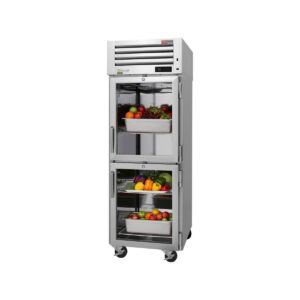 Turbo Air PRO-26-2R-G-N 28″ One Section Reach-In Refrigerator w/ 2 Half Glass Doors, Top Mount, Stainless Steel, 26 cu. ft.