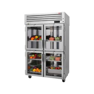 Turbo Air PRO-50-4R-G-PT-N Two Section Pass-Thru Refrigerator w/ 8 Half Glass Doors, Top Mount, 50 cu. ft.
