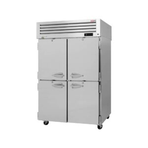 Turbo Air PRO-50-4R-N 51″ Two Section Reach-In Refrigerator w/ 4 Solid Half Doors, Top Mount, Stainless Steel, 48 cu. ft.