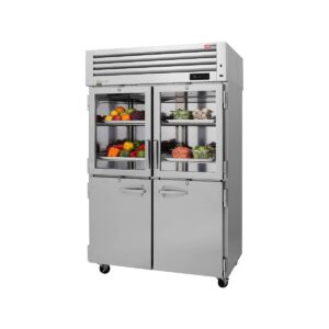 Turbo Air PRO-50R-GSH-N 51″ Two Section Reach-In Refrigerator w/ 2 Half Glass & 2 Half Solid Doors, Top Mount, Stainless Steel, 51 cu. ft.