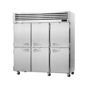Turbo Air PRO-77-6R-N 77″ Three Section Reach-In Refrigerator w/ 6 Solid Half Doors, Top Mount, 75 cu. ft.