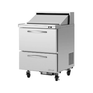 Turbo Air PST-28-D2-N 27″ One Section Sandwich / Salad Prep Table w/ 2 Drawers, 8 Pans