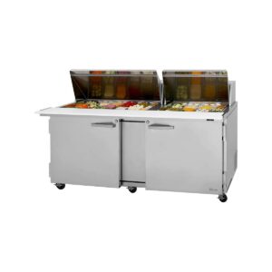 Turbo Air PST-72-30-N 72″ Mega Top Sandwich/Salad Prep Table w/ 2 Doors, 30 Pans