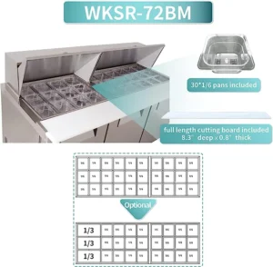 72″ wide 2 Door Mega Top Food Prep Table