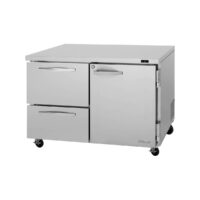 Turbo Air PUF-48-D2R(L)-N 48" 2-Section Undercounter Freezer w/ 2 Drawers & 1 Door, 12.2 cu. ft.