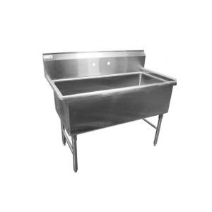 Serv-Ware 1C14H2448 53″ One Compartment Sink, 48″W x 24″L Bowl Without Drainboards/14 Gauge