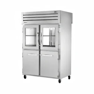 True STA2RPT-2HG/2HS-2G-HC 52 3/5″ Two Section Pass Thru Refrigerator, (4) Glass Doors, (2) Solid Doors, Left/Right Hinge, 115v