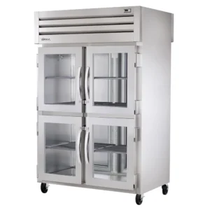 True STA2RPT-4HG-2S-HC 52 3/5″ Two Section Pass Thru Refrigerator, (4) Glass Doors, (2) Solid Doors, Left/Right Hinge, 115v