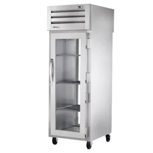 True STG1RPT-1G-1G-HC 27 1/2″ One Section Pass Thru Refrigerator, (2) Right Hinge Glass Doors, 115v