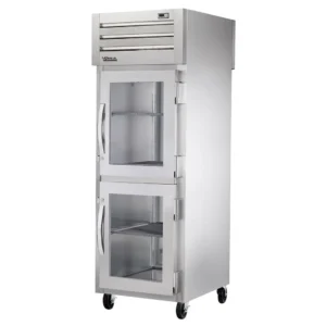 True STG1RPT-2HG-1S-HC 27 1/2″ One Section Pass Thru Refrigerator, (2) Glass Doors, (1) Solid Door, Right Hinge, 115v