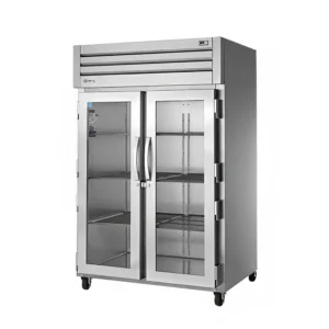 True STG2R-2G-HC 52 3/5″ Two Section Reach In Refrigerator, (2) Left/Right Hinge Glass Doors, 115v