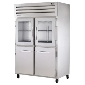 True STG2R-2HG/2HS-HC 52 3/5″ Two Section Reach In Refrigerator, (2) Glass Doors, (2) Solid Doors, Left/Right Hinge, 115v