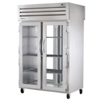 True STG2RPT-2G-2G-HC 52 3/5" Two Section Pass Thru Refrigerator, (4) Left/Right Hinge Glass Doors, 115v