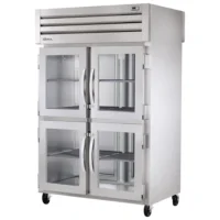 True STG2RPT-4HG-2S-HC 52 5/8" Two Section Pass Thru Refrigerator, (4) Glass Doors, (2) Solid Doors, Left/Right Hinge, 115v