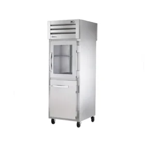 True STR1R-1HG/1HS-HC 27 1/2″ One Section Reach In Refrigerator, (1) Glass Door, (1) Solid Door, Right Hinge, 115v