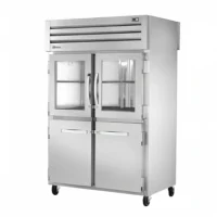 True STR2RPT-2HG/2HS-2S-HC 52 3/5" Two Section Pass Thru Refrigerator, (2) Glass Doors, (4) Solid Doors, Left/Right Hinge, 115v