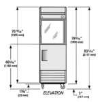 True T-23-1-G-1-HC~FGD01 27" One Section Reach In Refrigerator, (1) Glass Door, (1) Solid Door, Right Hinge, 115v - Image 2