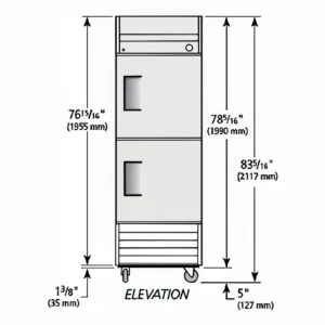 True T-23F-2-HC 27″ One Section Reach In Freezer, (2) Right Hinge Doors, 115v