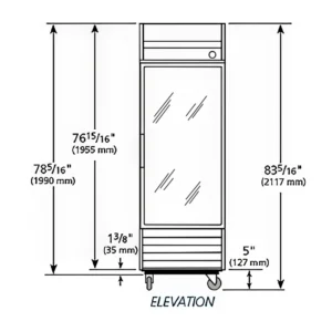 True T-23FG-HC~FGD01 27″ One Section Reach In Freezer, (1) Right Hinge Glass Door, 115v