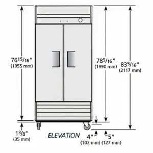 True T-35F-HC 40″ Two Section Reach In Freezer, (2) Solid Doors, 115v