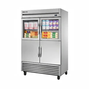 True T-49-2-G-2-HC~FGD01 54 1/10″ Two Section Reach In Refrigerator, (2) Glass Doors, (2) Solid Doors, Left/Right Hinge, 115v