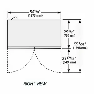 True T-49F-4-HC 54″ Two Section Reach In Freezer, (4) Solid Door, 115v