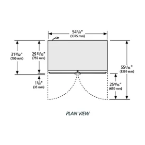 True T-49G-4-HC~FGD01 54 1/10″ Two Section Reach In Refrigerator, (4) Left/Right Hinge Glass Doors, 115v