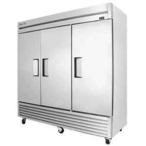 True T-72-HC 78 1/10″ Three Section Reach In Refrigerator, (3) Left/Right Hinge Solid Doors, 115v