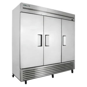 True T-72-HC 78 1/10″ Three Section Reach In Refrigerator, (3) Left/Right Hinge Solid Doors, 115v