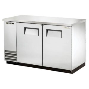 True TBB-2-S-HC 58″ Two Solid Swing Door Stainless Steel Back Bar Cooler with Hydrocarbon