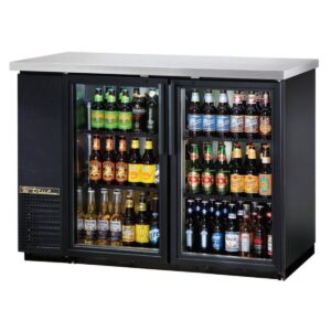 True TBB-24-48G-HC-LD 49″ Two Glass Swing Door Back Bar Cooler with LED Lighting