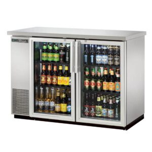 True TBB-24-48G-S-HC-LD 49″ Two Glass Swinging Door Stainless Steel Back Bar Cooler w/ LED