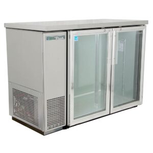 True TBB-24-48G-S-HC-LD 49″ Two Glass Swinging Door Stainless Steel Back Bar Cooler w/ LED