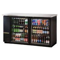 True TBB-24-60G-HC-LD 61" Two Glass Swing Door 24" Back Bar Cooler with LED Lighting