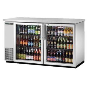True TBB-24-60G-S-HC-LD 61″ Two Glass Swing Door Stainless Steel 24″ Back Bar Cooler w/ LED