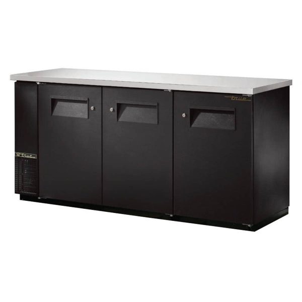 True TBB-24-72-HC 73" 3 Solid Swing Door 24" Back Bar Cooler with Hydrocarbon Refrigerant