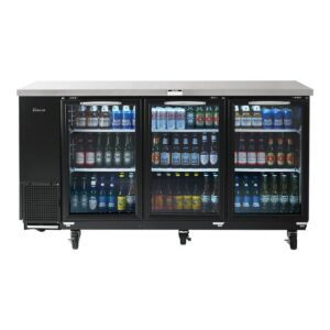 Turbo Air TBB-24-72SGD-N 73″ Three Section Back Bar Cooler with Glass Door, 20.62 cu. ft.