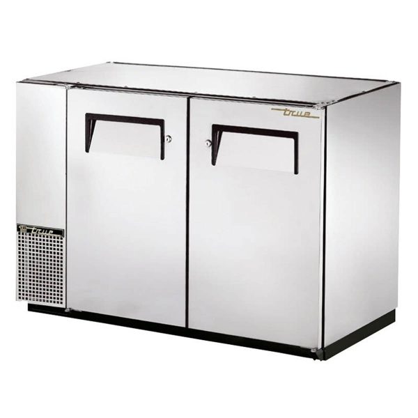 True TBB-24GAL-48-S-HC 47" 2 Solid Swing Door Galvanized Top Stainless Steel Back Bar Cooler