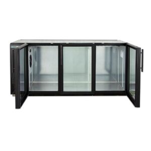 True TBB-24GAL-72G-HC-LD 71″ 3 Glass Swing Door Galvanized Top Back Bar Cooler with LED