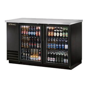 True TBB-2G-HC-LD 58″ Two Glass Swing Door Back Bar Cooler with LED Lighting