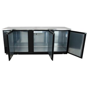True TBB-4-HC 90″ Three Solid Swing Door Back Bar Cooler with Hydrocarbon Refrigerant